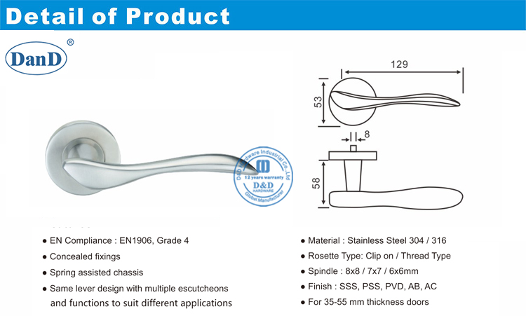 Exterior Passage Door Lever-D and D Hardware