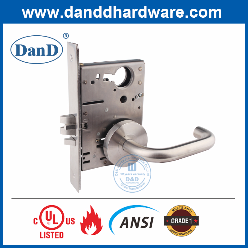 Aexit Bedroom Metal Door Hardware & Locks Left Hand Privacy Lever Handle Lock Knob for 30mm Door Levers Thickness Door 