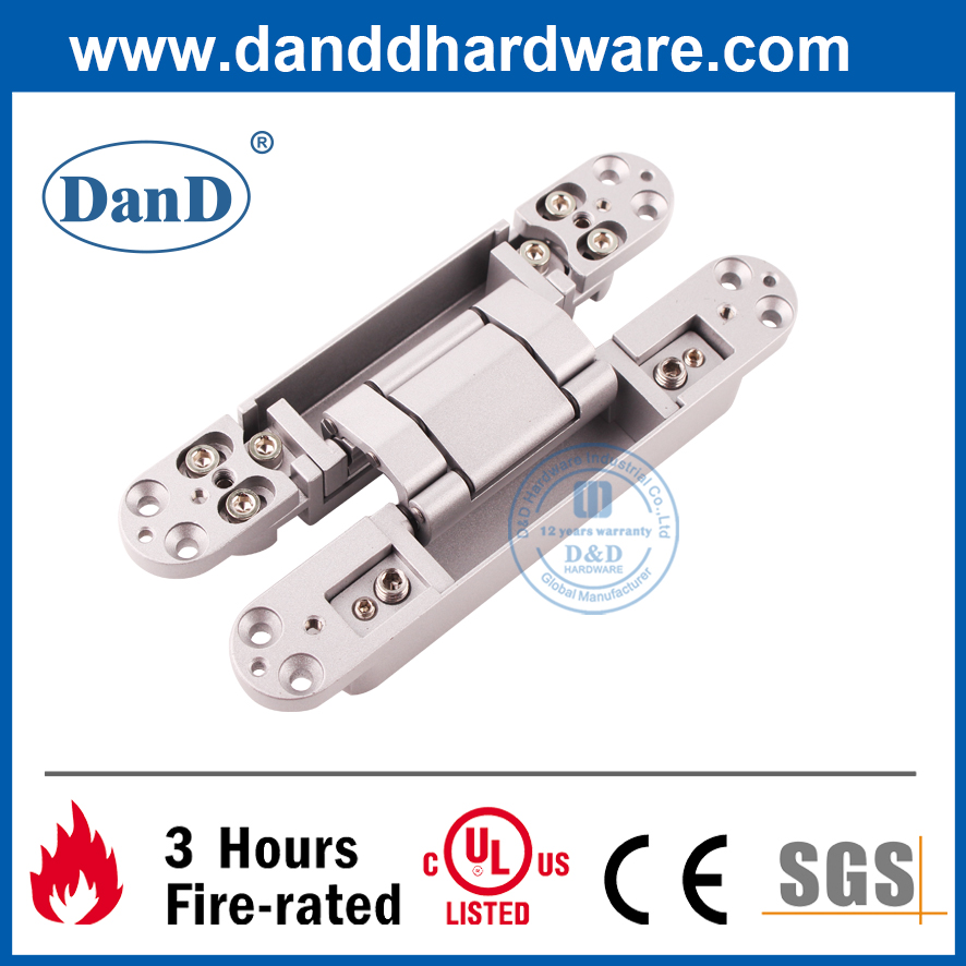 Zinc Alloy Silver 3D Concealed Door Hinge for Heavy Door-DDCH008-G80