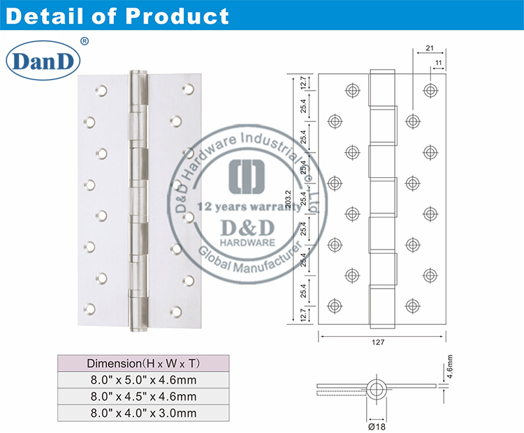 Stainless Steel Heavy Duty Hinge-D and D Hardware