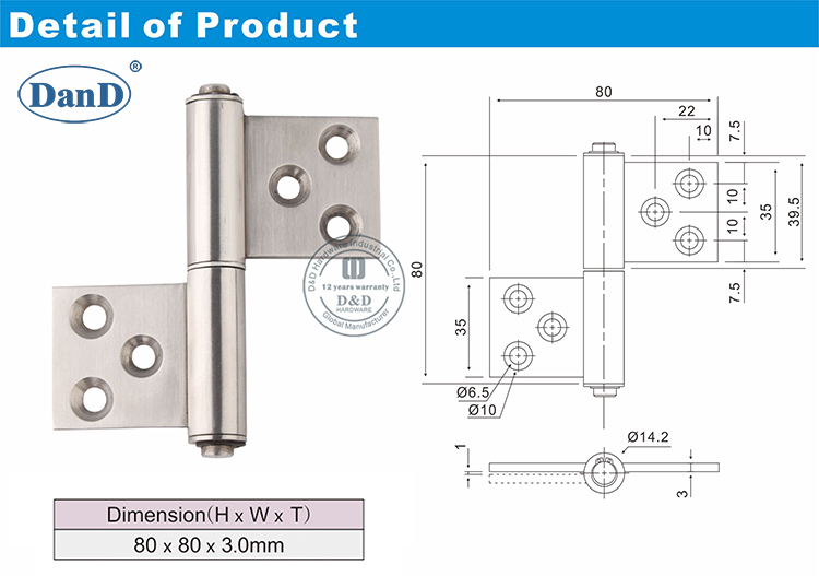 Stainless Steel Flag Hinge-D and D Hardware
