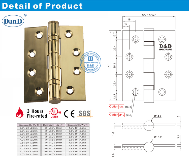 Polished Brass Door Hinge-D and D Hardware