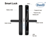 Aluminium Alloy Password Narrow Smart Fingerprint Door Lock with Mortise Lock-DDFL101