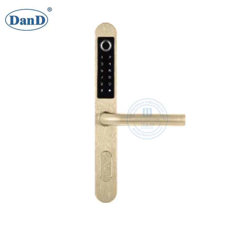Safe Hotel System Stainless Steel Electronic Fingerprint Door Handle Smart Intelligent Lock-DDFL410