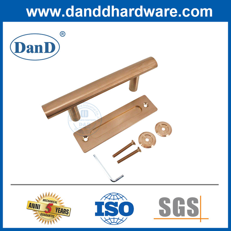 Satin Rose Gold Finish Stainless Steel Barn Door Handles-DDBD101
