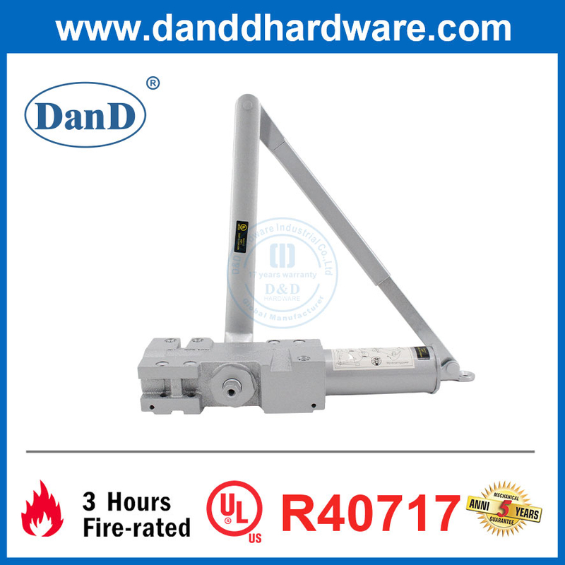 Strong Spring UL Light Heavy Duty Adjustable Aluminum Alloy Entrance Hydraulic Door Closer-DDDC060DA