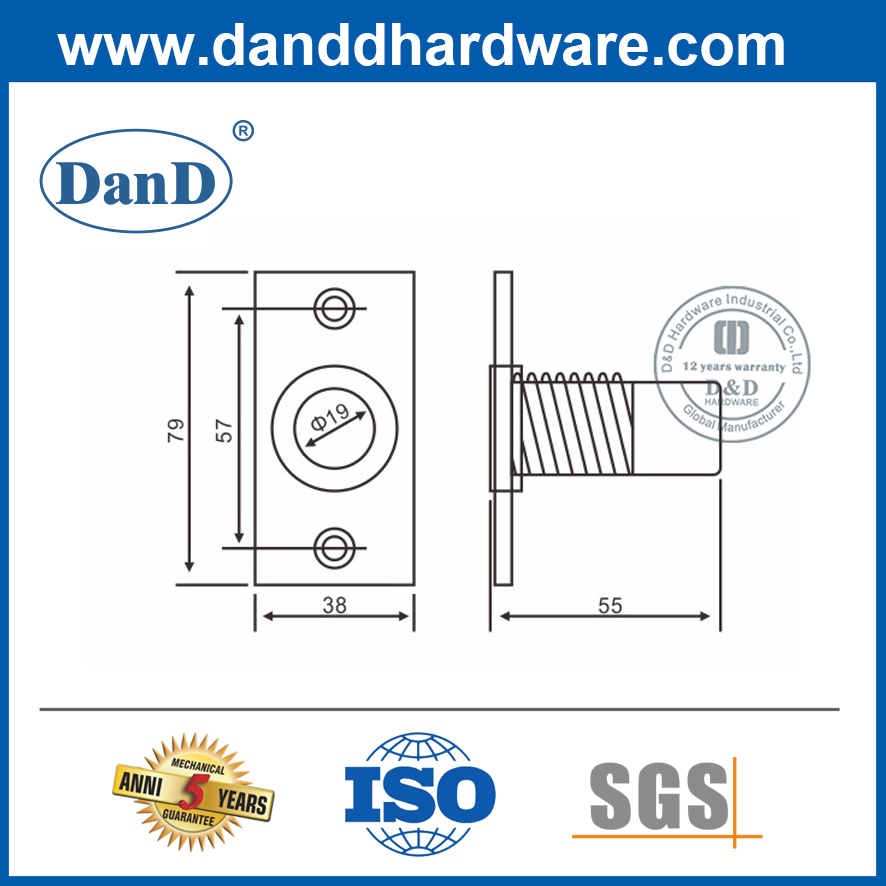 Brass Accessories Dust Proof Strike with Plate-DDDP004