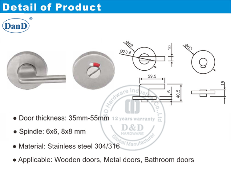 Thumbturn and Release with Indicator for Rest Room-D and D Hardware