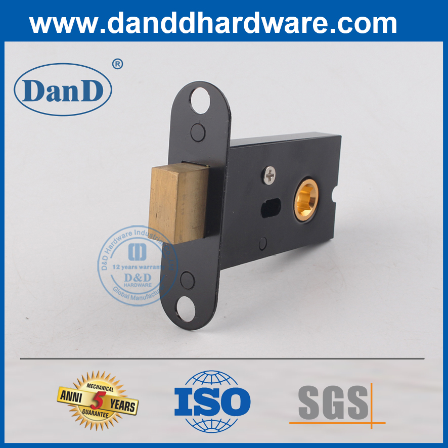 Solid Brass Black Round Forend Bathroom Deadbolt-DDML032