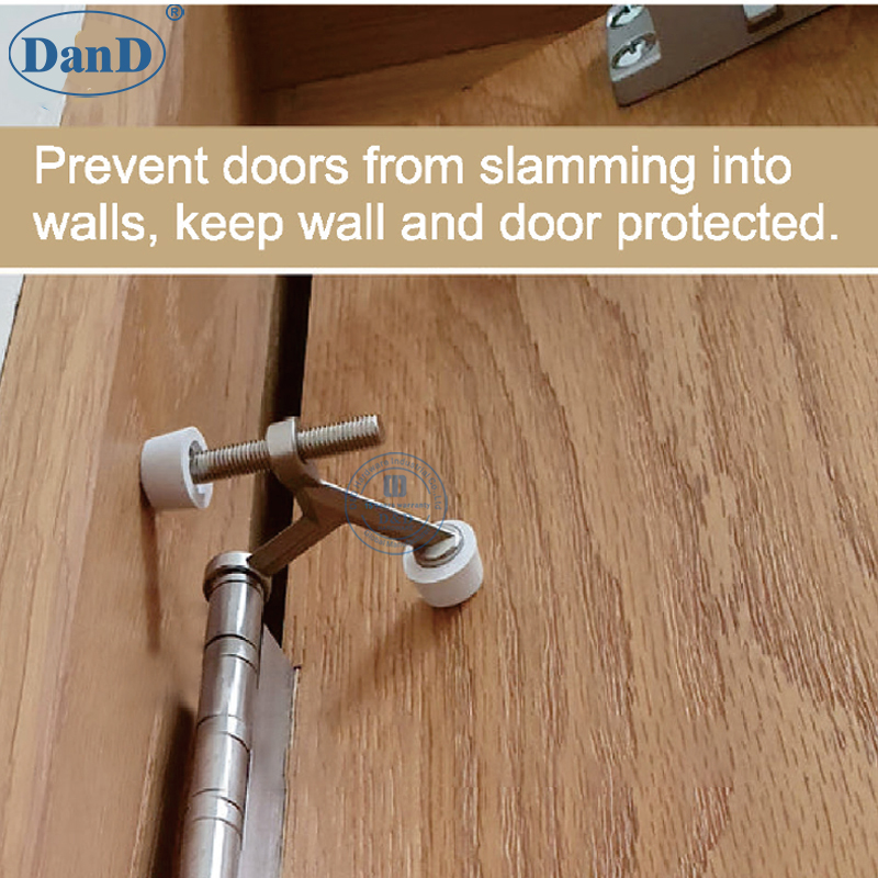 Self Adjusting Pad Protect Door Stainless Steel Hinge Pin Door Stopper-DDDS057