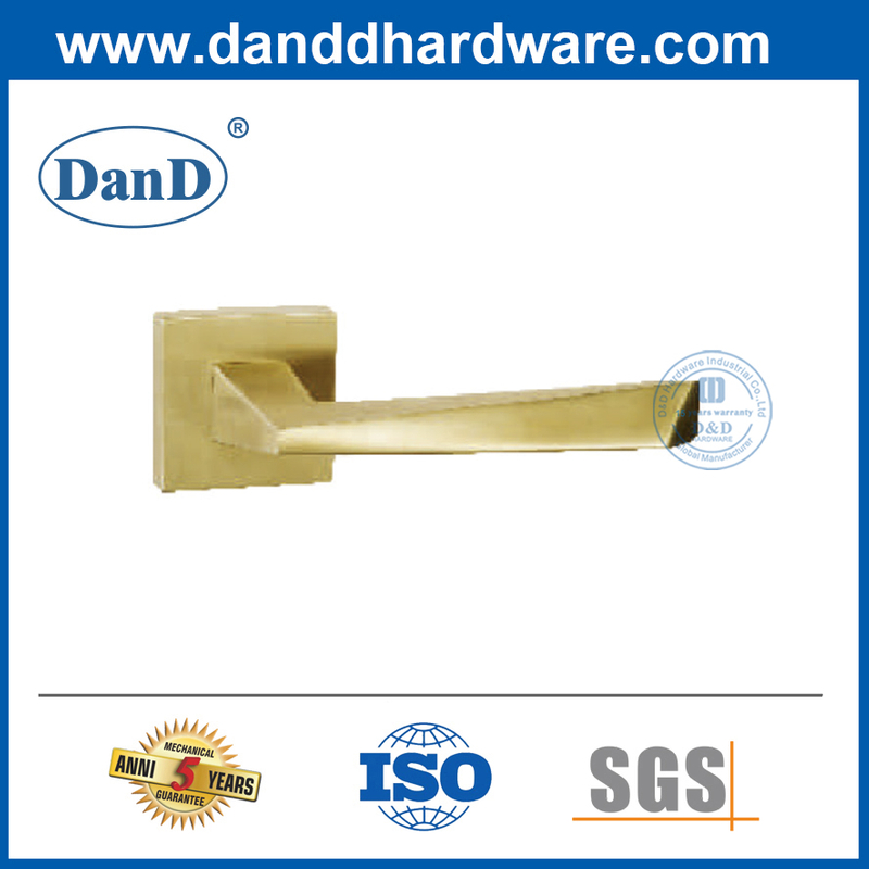 Modern Solid Lever Handle Stainless Steel Square Gold Door Entry Handle-DDSH056