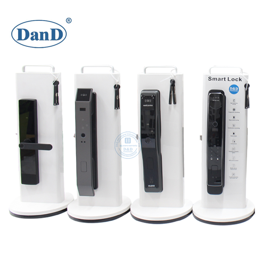 Front Main Commercial Door Handle Electronic Fingerprint Smart House Lock with Screen-DDDL001