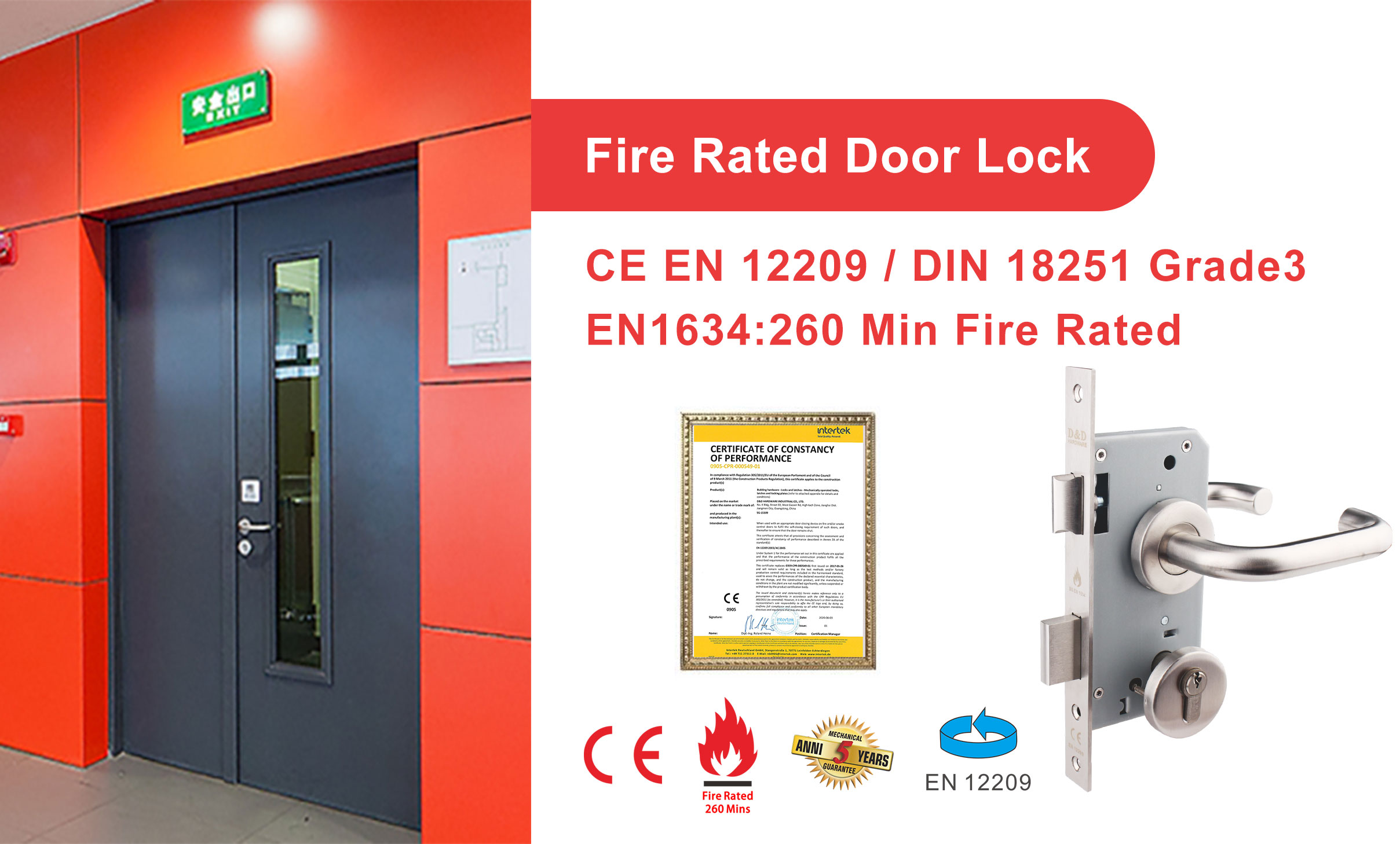Certification: Escape doors & locks