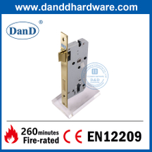 Polished Brass EN12209 SS304 Gold Fire Mortise Lock for Outside Door-DDML026-4585