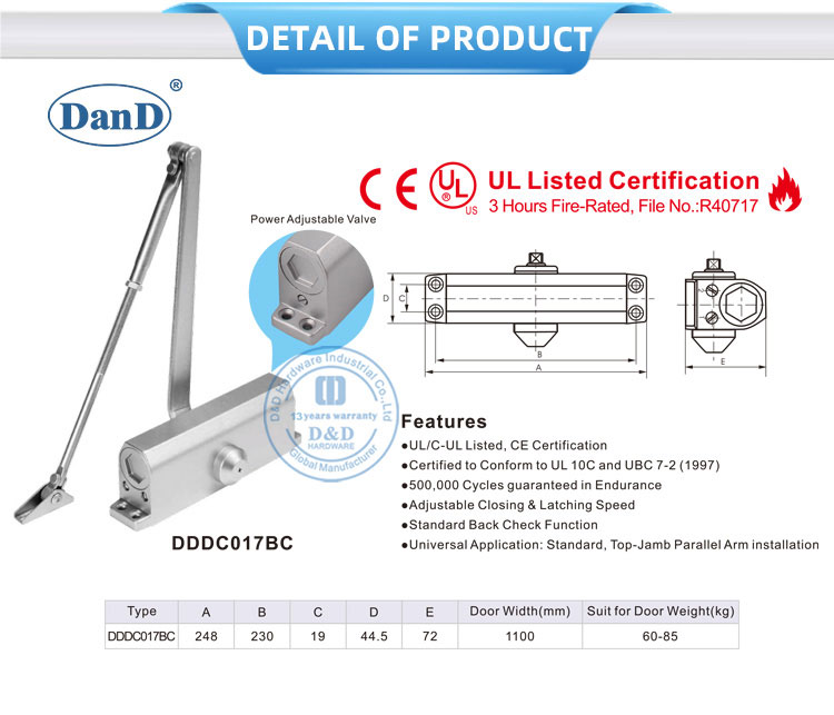 adjusting commercial door closer