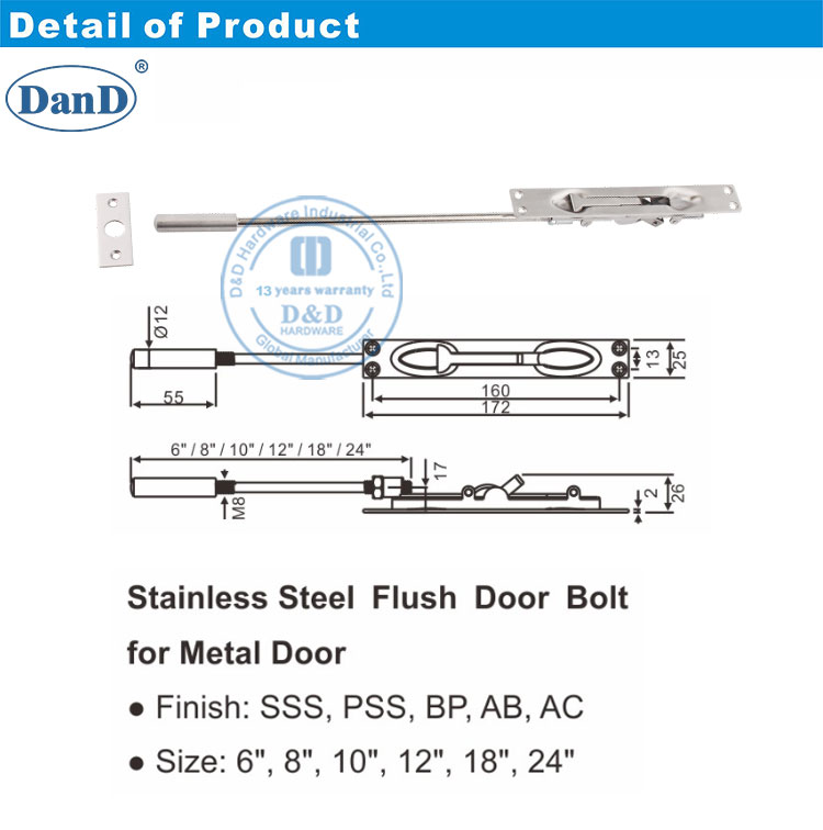 heavy duty door security bolts