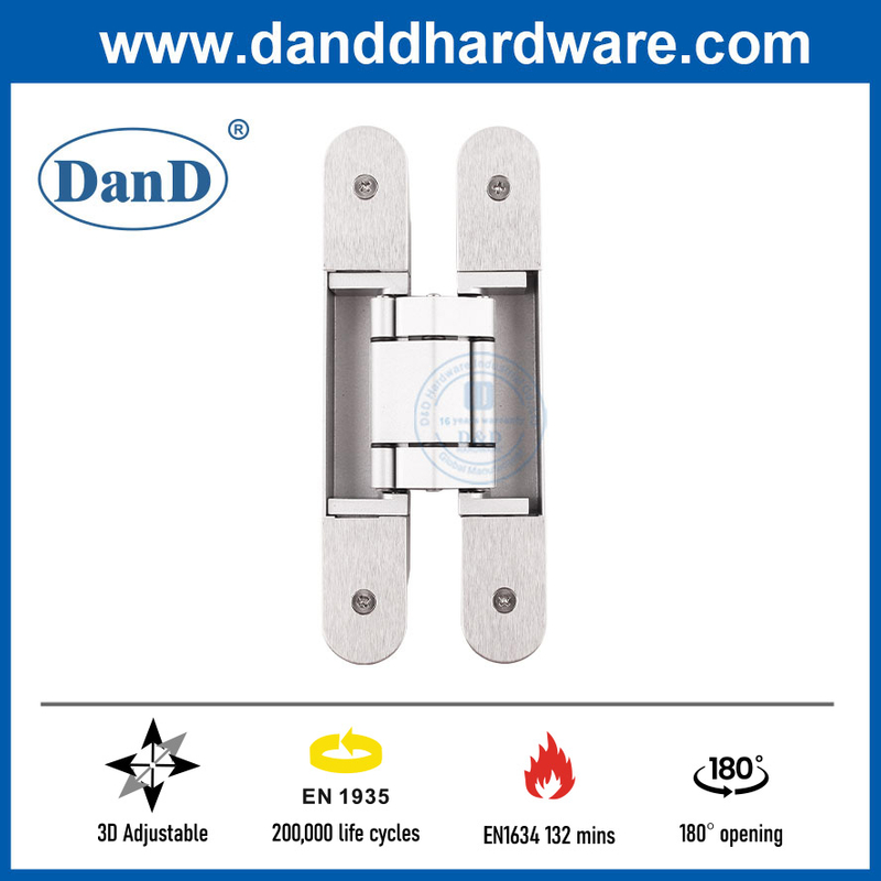 EN1935 Zinc Alloy Silver Fire 3D Adjustable Concealed Door Hinge Types-DDCH008-G80