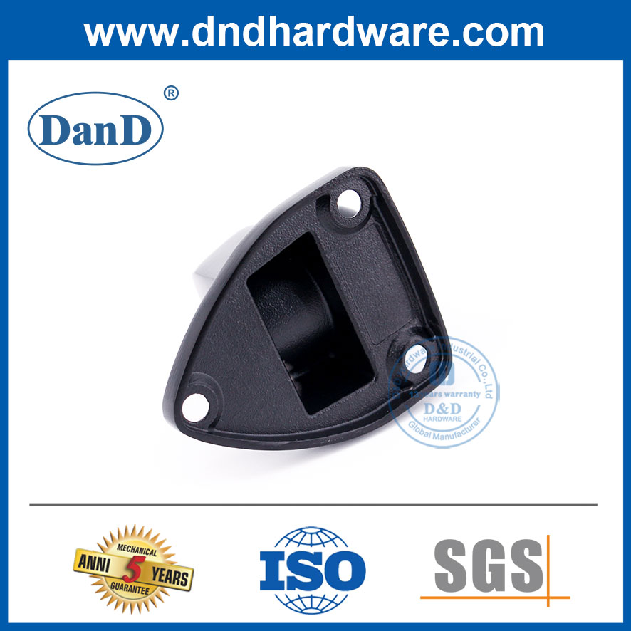 Black Door Stopper Rubber Stainless Steel Zinc Alloy Floor Door Stop And Holder-DDDS029-B