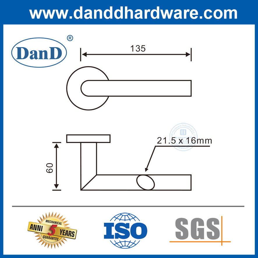 High End Stainless Steel Luxury Modern Exterior Mortise Entry Door Handles-DDTH026