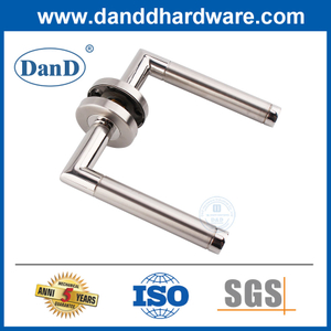 Stainless Steel Round Rosette Tube Wooden Door Hollow Lever Handle-DDTH021