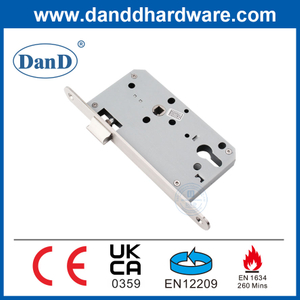 EN 12209 Fire Passage Door Latch Mortise Lock with Round Corner Plate-DDML011R-6072