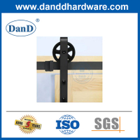  Modern Design Sliding Barn Door Hardware Kit Popular Wheel Shape Roller Mat Black Face Mounting-DDBD010
