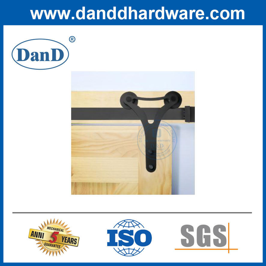 Sliding Wooden Door Hanging Double Wood Barn Door Hardware Track Rail Fitting Track Kit-DDBD009