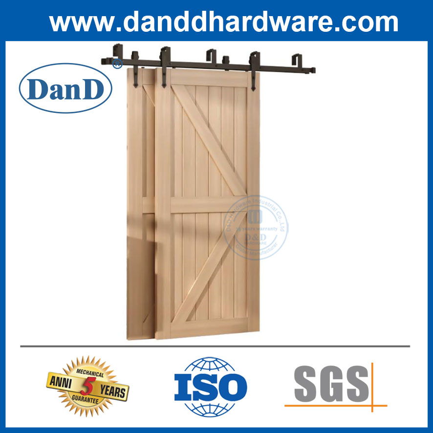 Barn Door Hardware Rail Classic Double Track Bypass Double Door Move Back Door Double Track Kit-DDBD024