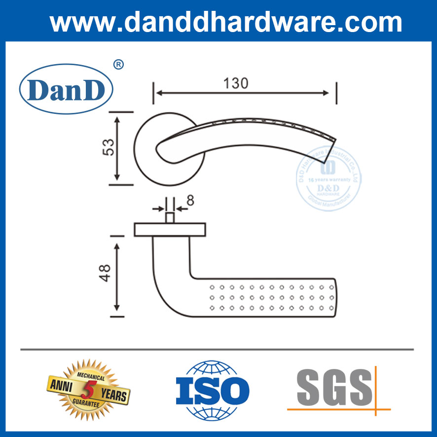 Euro Wholesale Stainless Steel Outdoor Door Lever Handles for Wooden Door-DDSH029