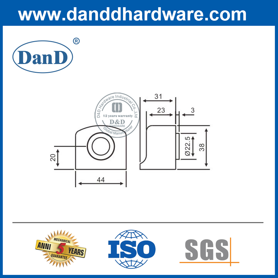 Zinc Alloy Commercial Grade Magnetic Door Stop-DDDS032