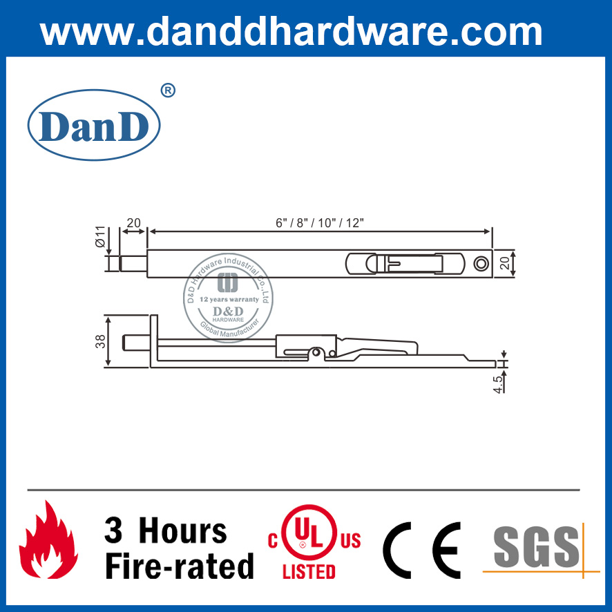 Brass Fitting Concealed Door Flush Bolt for Internal DoorDDDB004 Buy
