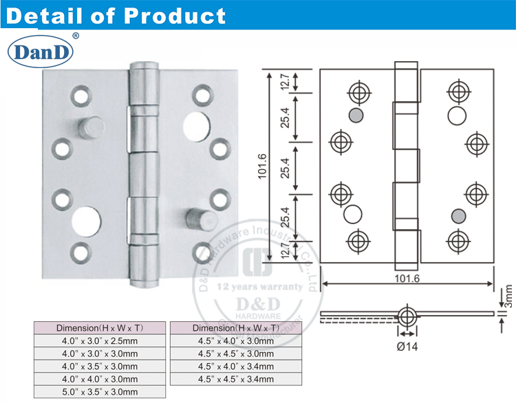Stainless Steel Double Security Hinge