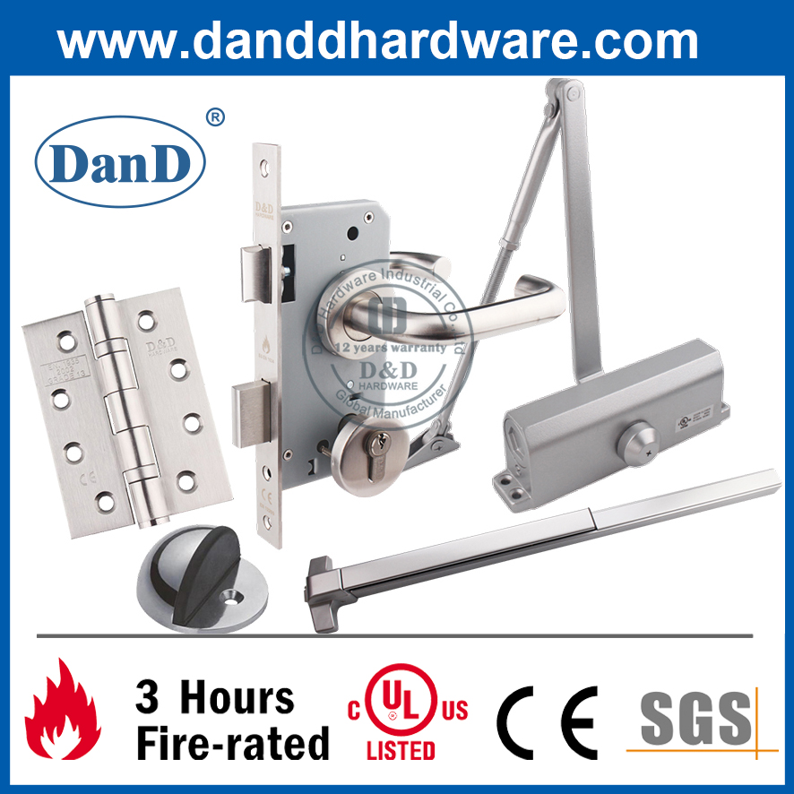 CE Grade 4 Stainless Steel 304 Modern Fire Rated Internal Door Handle-DDTH001