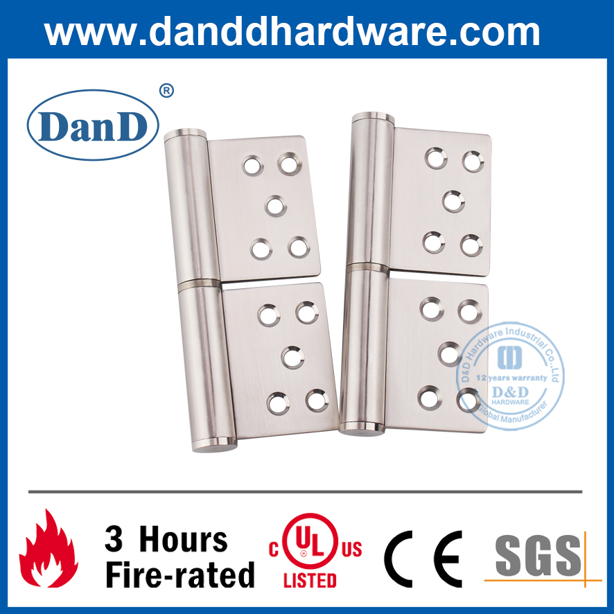 Best Grade 316 Silver 5 Inch Flag Hinge for Decorative Door-DDSS030A
