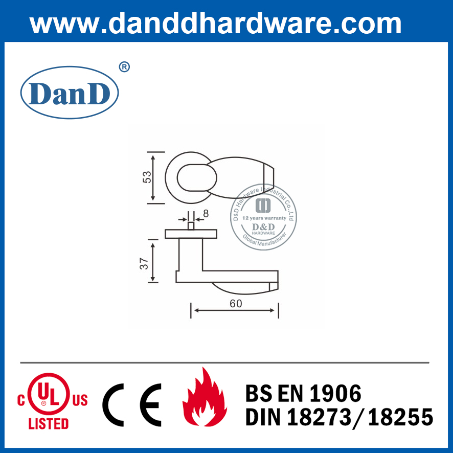 New Design Grade 304 Special Round Rose Solid Lever Handle-DDSH032
