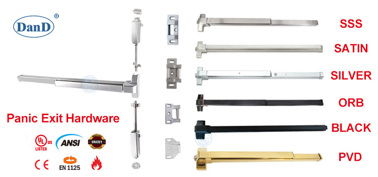 UL Fire Exit Device Golden Panic Bar Door Hardware Manufacturer China-DDPD023