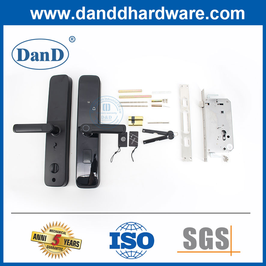 Black Color Digital Waterproof Fingerprint Card Combination Door Handle Smartlock-DDFL105