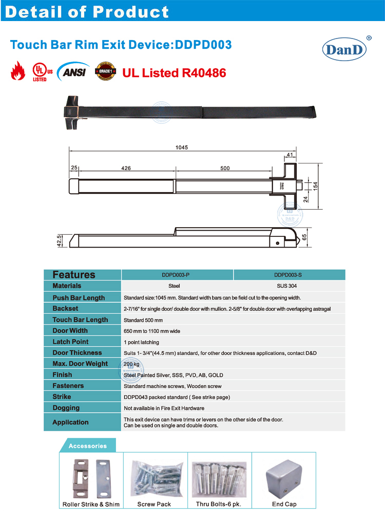 rim panic exit device