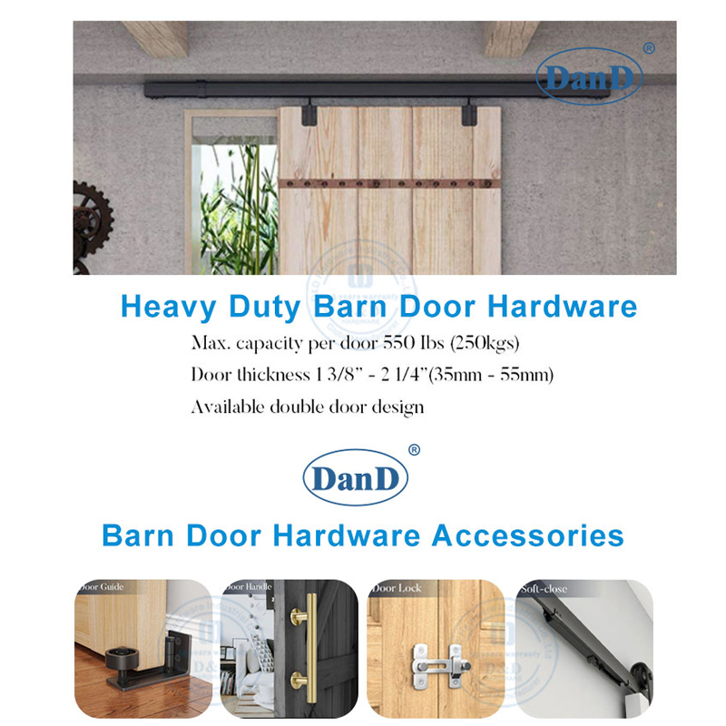 American Style Barn Door Hardware Overlapping Door Sliding Door Track Pulley Lift Pulley Slide Rail-DDBD020