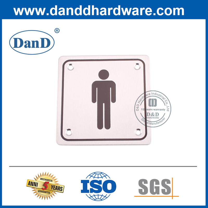 Hot Sale Stainless Steel Male Toilet Sign Plate for Hotel-DDSP001