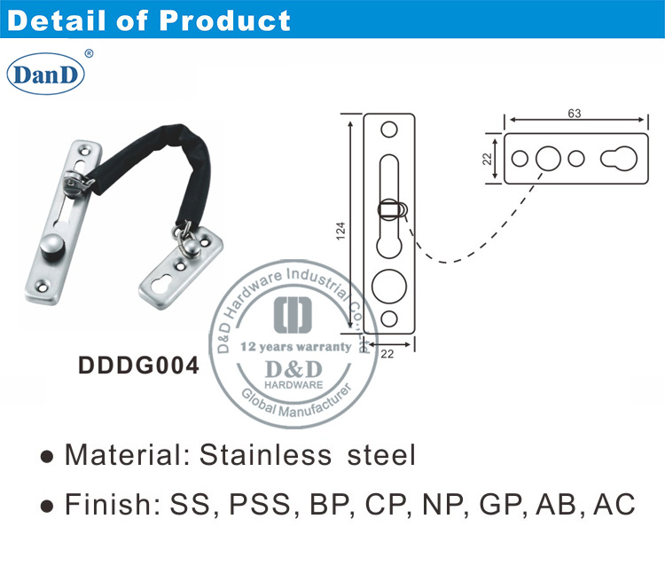 Security Door Chain-D and D Hardware