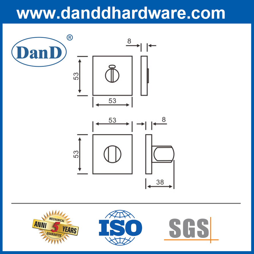 Square Type Stainless Steel Thumbturn and Release with Indicator-DDIK008