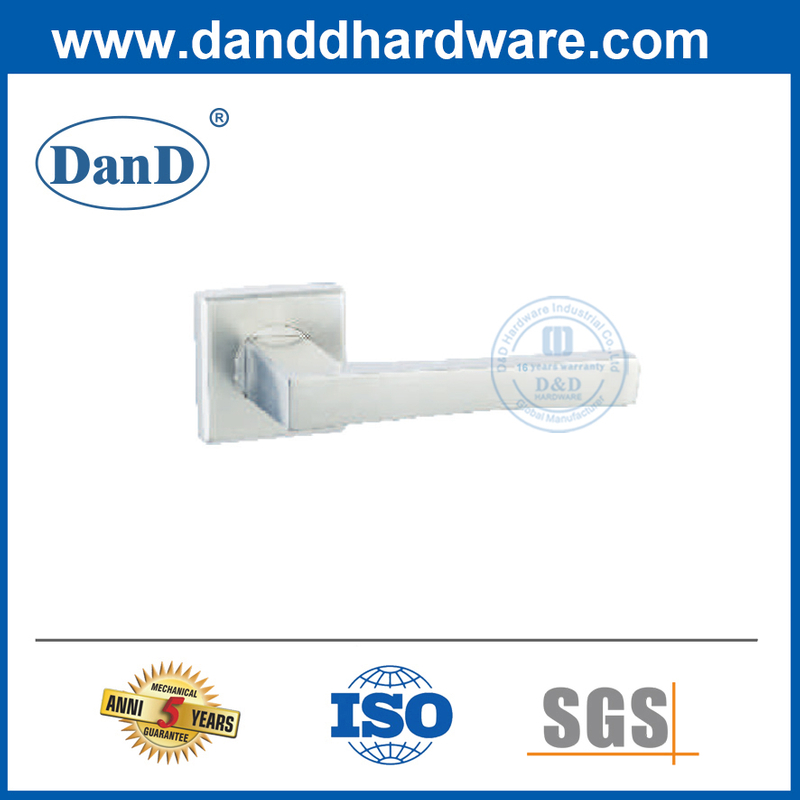 Interior Square Door Lever Handles Stainless Steel Silver Door Handles-DDSH059