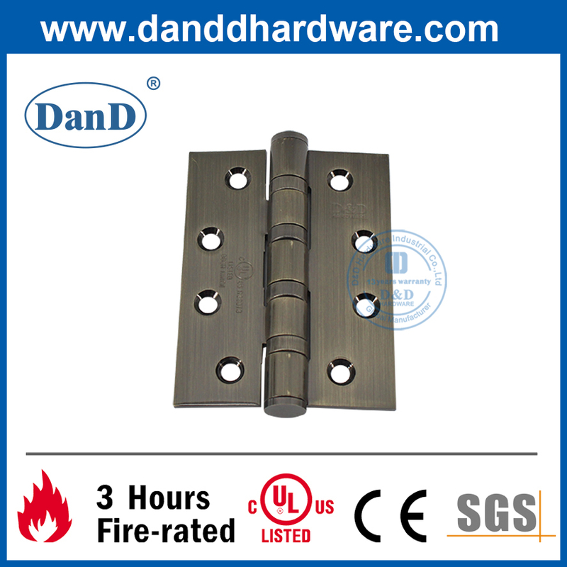 Stainless Steel AISI304 Fireproof Antique Brass UL Door Hinge-DDSS003-FR-4X3X3.0