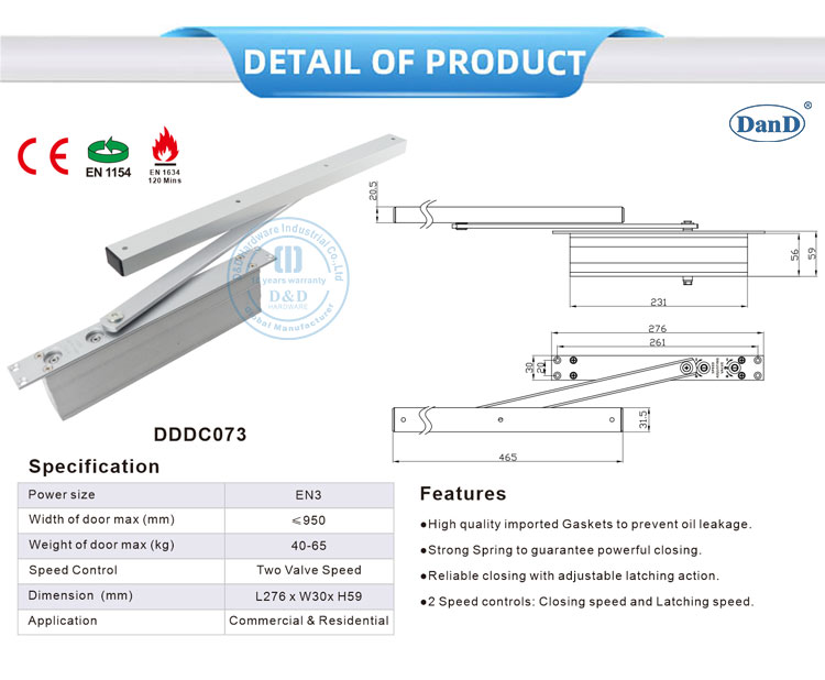 commercial concealed door closer