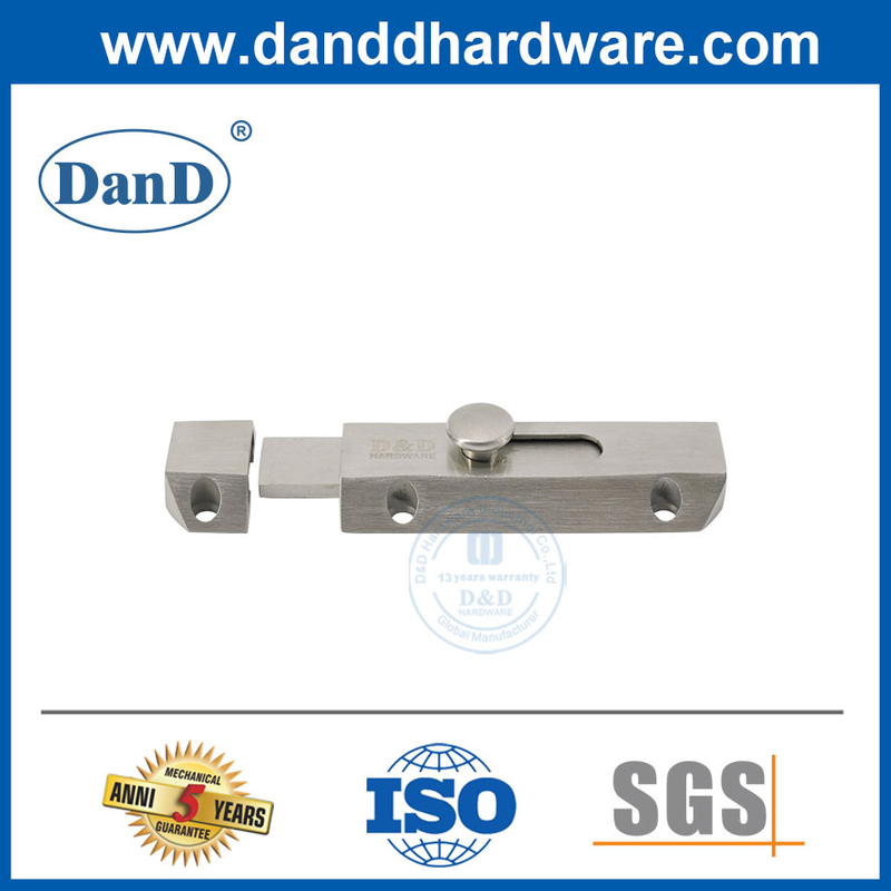 Satin Nickel Tower Bolt Barrel Type Brass Small Door Latch-DDDB017