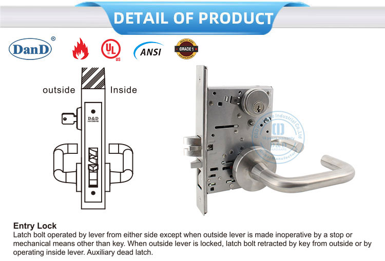 Grade 1 mortise lock ANSI