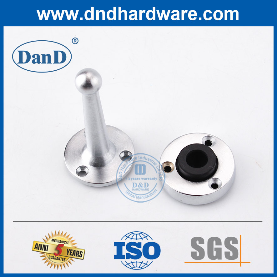 Satin Chrome Tall Door Stop Zinc Alloy Entry Door Stopper for Metal Door-DDDS021