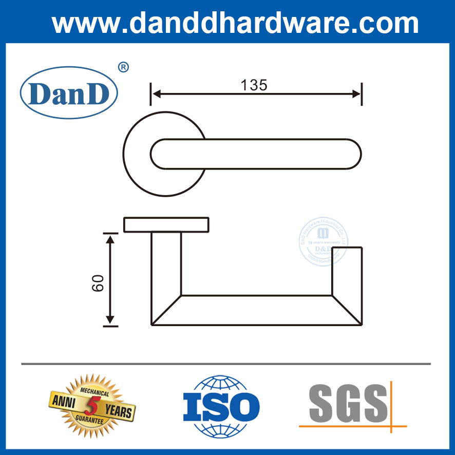 Simple Design OEM Stainless Steel Interior Lever Door Handle-DDTH027