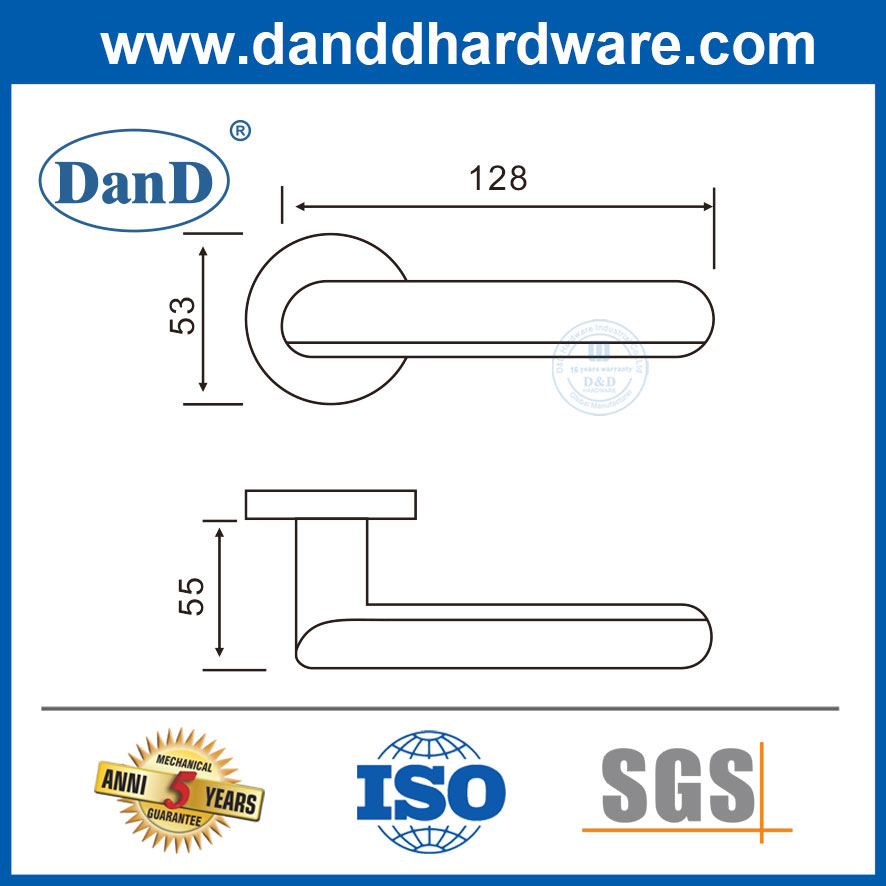 Fashion Design Customized Color Interior Stainless Steel Lever Door Handles-DDSH011